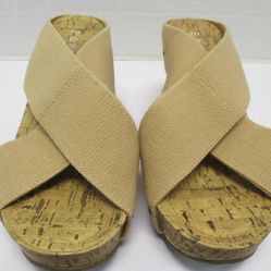 EUC ESPRIT Women’s Sandy Beige  Oceane cork  Wedge Slip In Sandals