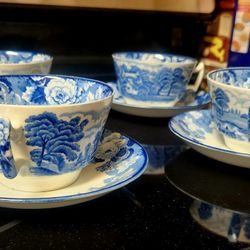 X4 Vintage Enoch Woods Tea Cup & Saucer English Scenery 