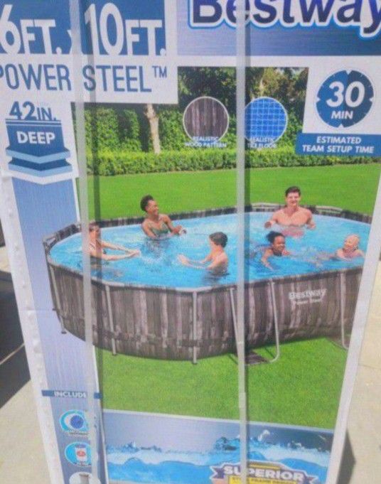 Brand New 16x42 Power Steel Swimming Pool. Includes Filter, Pump, Cover