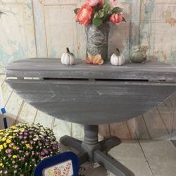 Drop Leaf Dining Or Entryway Table Beach Washed Grey 