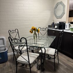 Glass Dining Table Set 