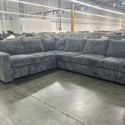 Brand New Super Plush Comfy Corduroy Sectional Set 