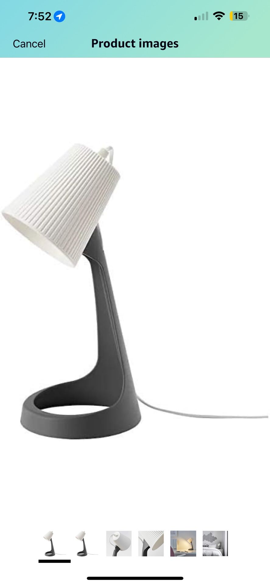 IKEA SSE SVALLET Work Lamp, GreyWhite(Bulb Included), Grey and White