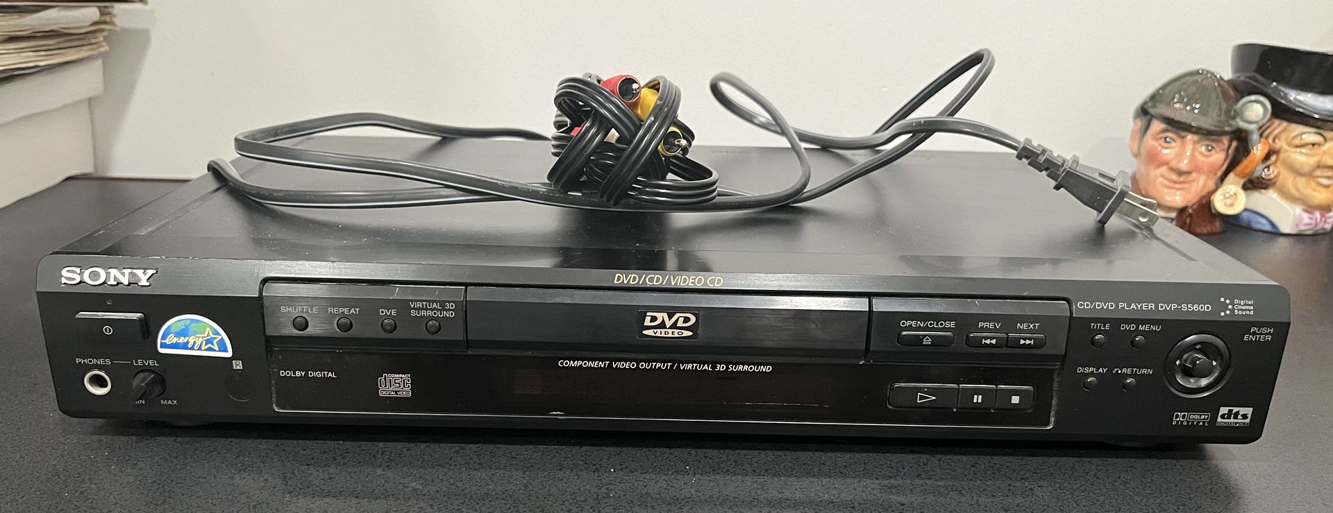 WORKING Sony DVD CD Video Player DVP-S560D Dolby Digital RCA Cable No Remote