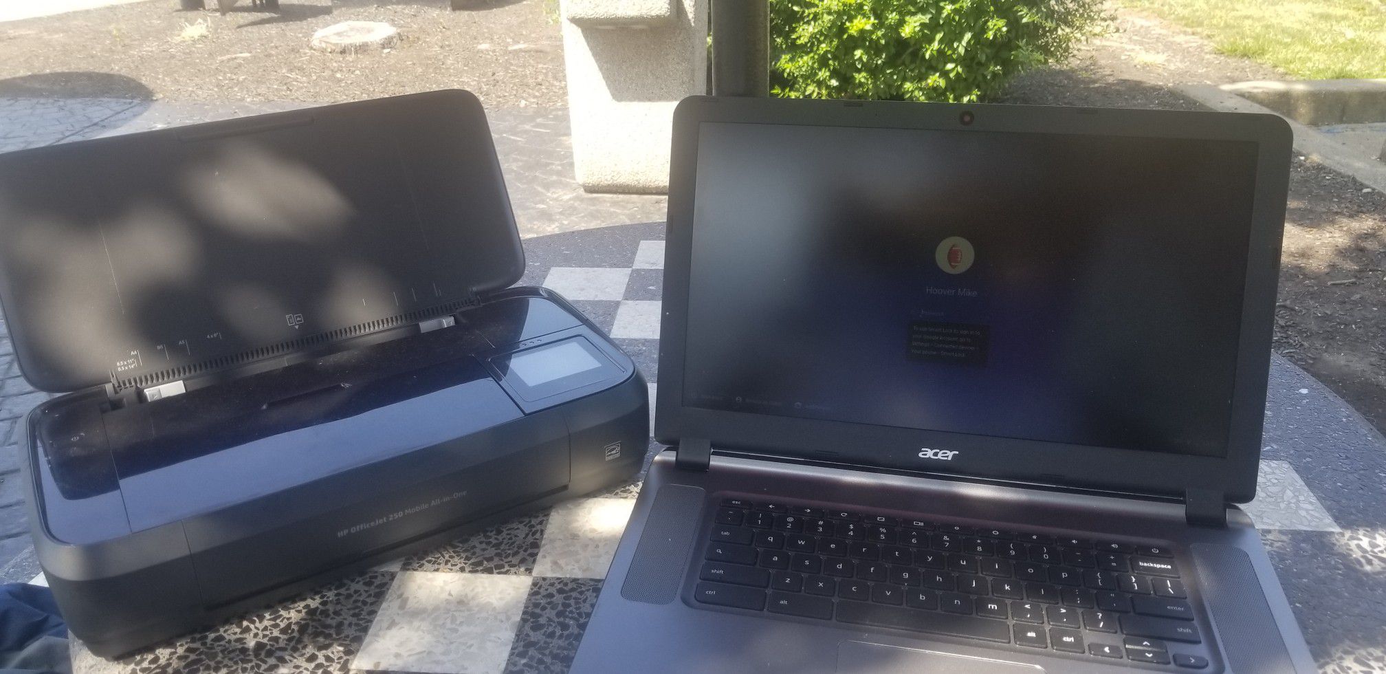 Acer laptop and Hp officejet 250