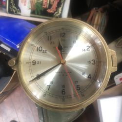 Antique Vintage Bell Clock Ships Clock Works Perfectly