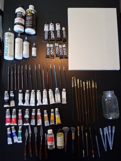 Windsor & Newton/Williamsburg oil paints, Golden Acrylic oil paint and supplies