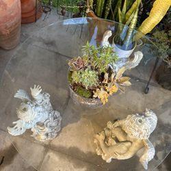 Glass topped Cherub Table