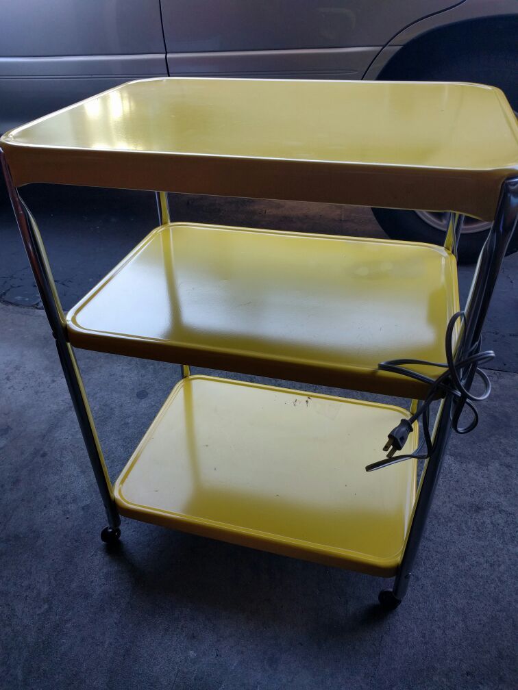 Yellow Vintage Costco Bar Cart on Wheels