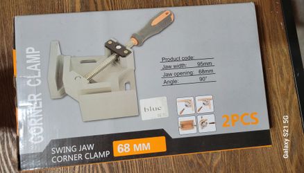 Swing Jaw Woodworking 68mm Single Handle Corner Clamp 90 Degree (706B)