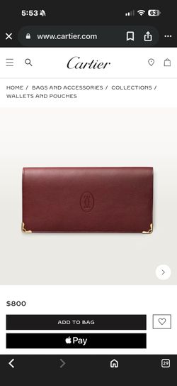 Cartier Burgundy Leather Wallet
