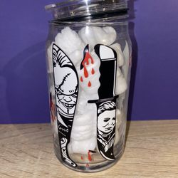 Halloween Glass Cup UV DTF 