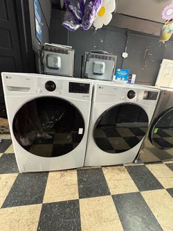LG ThinQ Front-Load Washer and Dryer Set