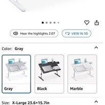 Laptop Desk for Bed, Adjustable Bed Table with Leather Desktop, Foldable X-Large Laptop Bed Trays wi