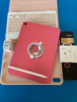 Apple ipad 10th Generation 256GB ( 2022 / 10.9” Display/ pink ) with pen, keyboard and accessories