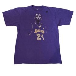 Vintage Kobe Bryant #24 Purple Portrait Adidas Tshirt Size Mens Medium