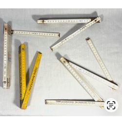 Lot of 4 Vintage Zig-Zag or Folding Rulers - Metric