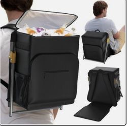 Everlasting Comfort Backpack Cooler, foldable seat 40 cans, 24 hr cooling