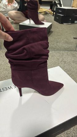 Burgundy boot heels