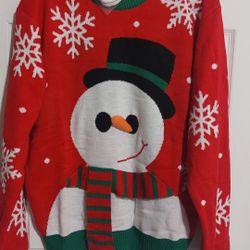 New
Giggling Getup Men's Carrot And Snowman Holiday Sweater W/Mask
