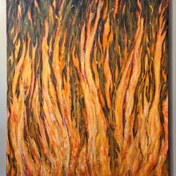 Signed Original Acrylic Artwork On Canvas Titled "INFERNO"