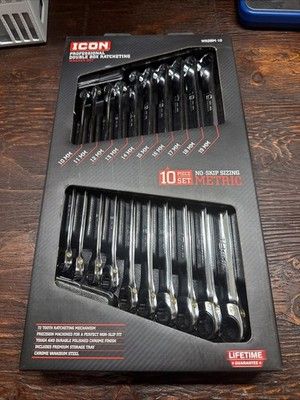 New icon 10 pc Metric Ratcheting Wrench Set