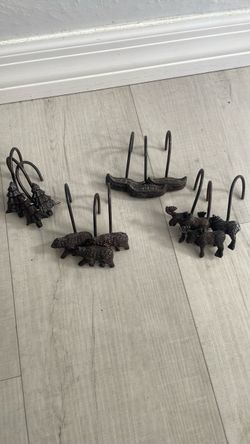 Metal shower curtail hangers