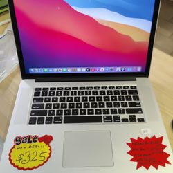 MacBook Pro 2015 15" Retina Intel Core i7-4th , 16gb Ram, 256gb SSD, macOS Big Sur, Microsoft Office, Charger . $90 worth of Microsoft Offic
