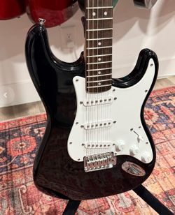 Squier Stratocaster Electric Guitar – Fresh Setup & New Strings – Classic Black