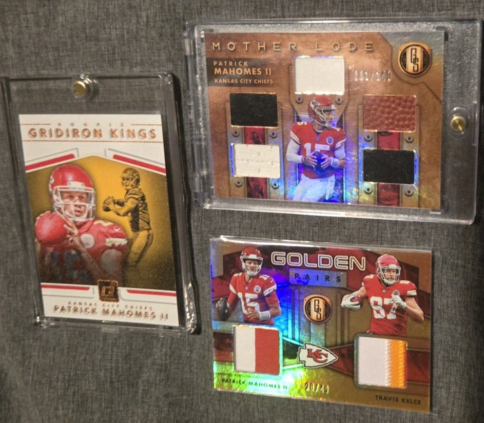 3x Patrick Mahomes Rookie& Jersey Cards With Travis Kelce