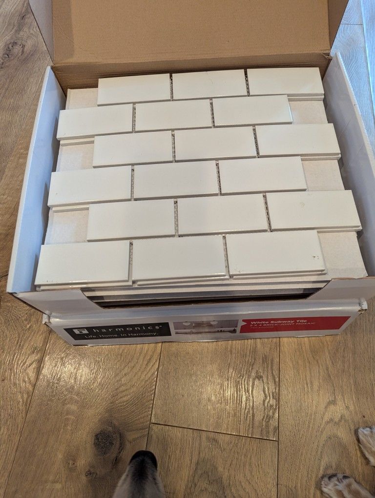 White Subway Tile 2x4 Brake Joint Mosaic