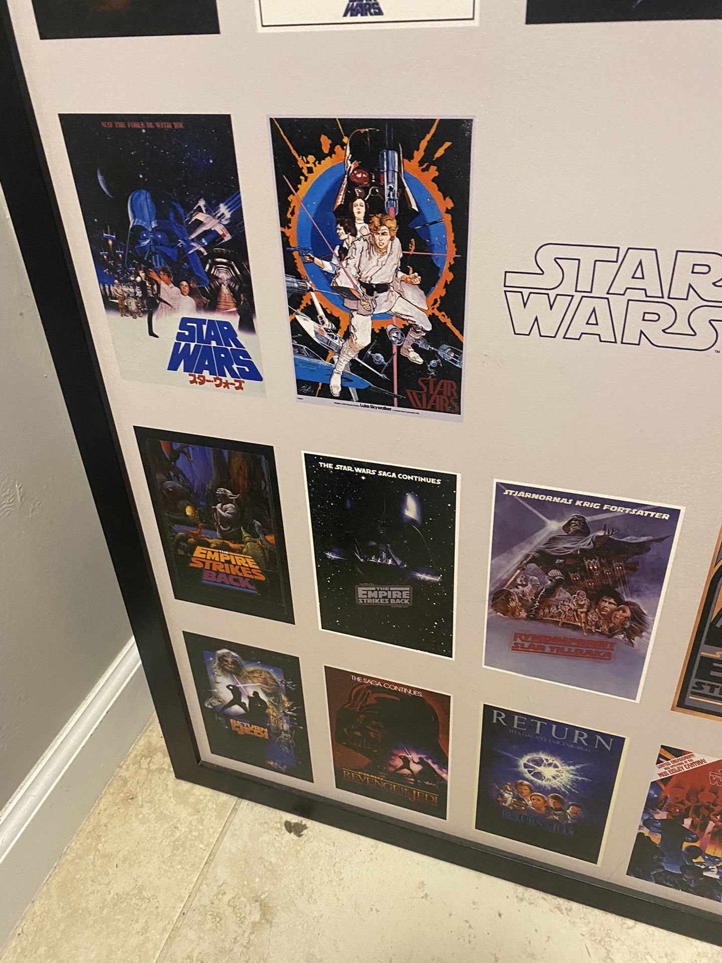 Star Wars Movie Posters Collage Framed