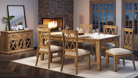 Telluride Gold Ext Dining Table w/ 6 Chairs