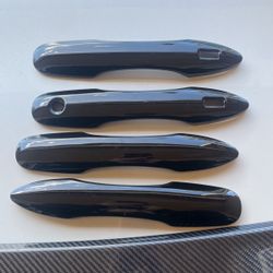 Glossy Black Door Handle Covers For Camry With Smart Sensor Holes  