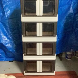 Stackable Storage Collapsable Bins With Doors