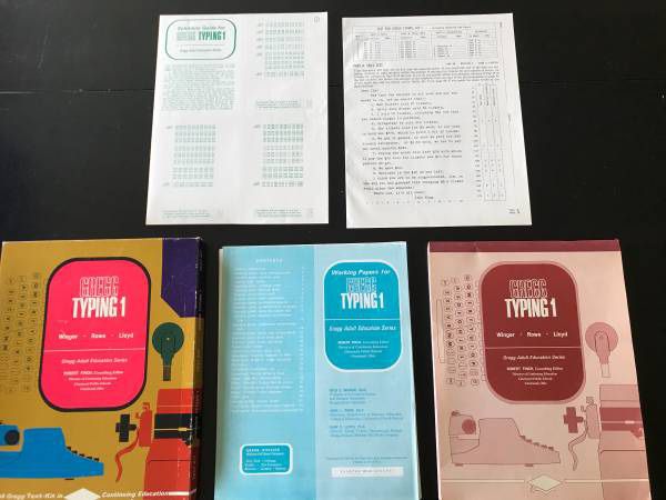 1965 Gregg Typing 1 - Adult Education Series Text- Kit 