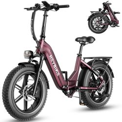 Heybike Ranger S Electric Bike for Adults, Foldable 1400W Peak Motor Ebike, 20" x 4.0" Fat Tire Step-Thru Electric Bicycle, 48V 14.4AH Removable Batte