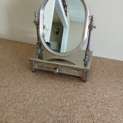 ANTIQUE MIRROR JEWELRY BOX