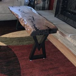 Handcrafted Live Edge Cherry Table/bench 
