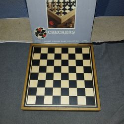 Wooden Chess And Checkers Set - Complete