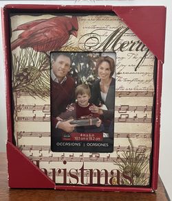 New 4x6 Wooden Family Christmas Picture Frame 