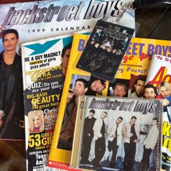 Backstreet Boys Collector Pack With1999 Calendar,magazine Covers, Lanyard And Laminated Ticket From Into Millennium Tour And CD 