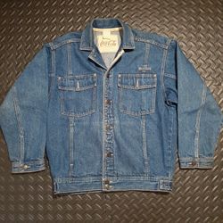 Coca-Cola denim bomber jacket size Medium 