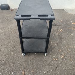 Black Utility Cart With Casters 