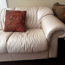 Very Nice Light Pink Sofa.  “Looks” Like Leather 