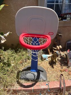 Little Tikes Adjustable Child Size Basketball Hoop Blue Red Gray