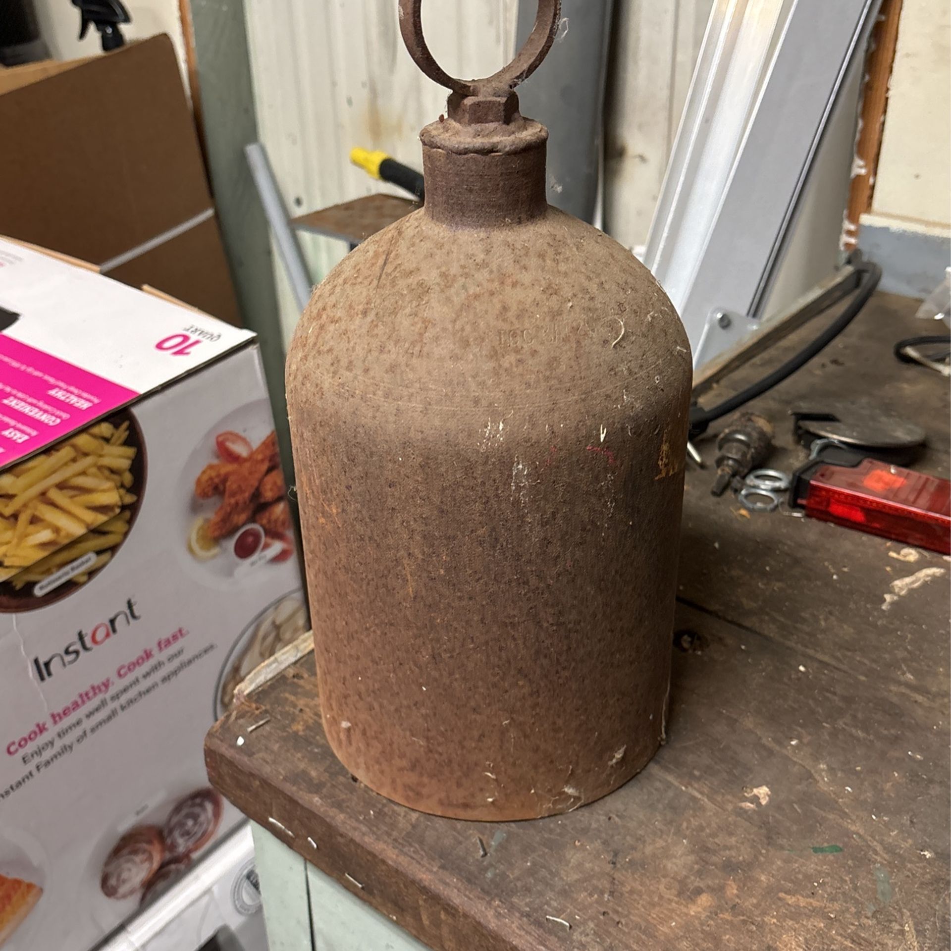 Old Antique Rusty Farm Bell/ Works