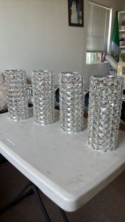 Crystal Diamond-Cut Cylinder light fixture