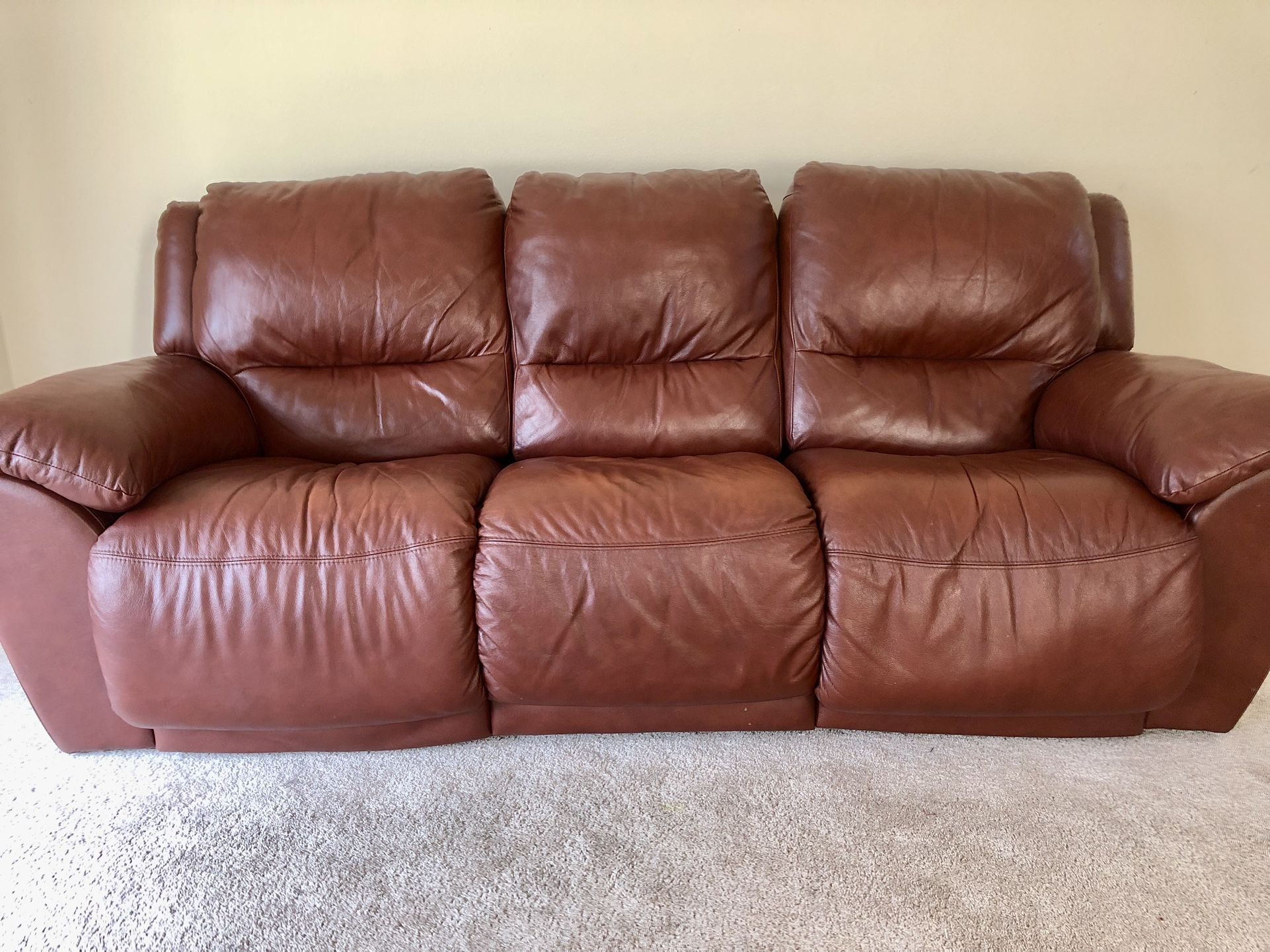Recliner leather sofa (3-seater)