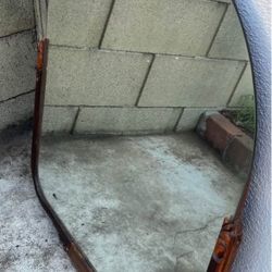 ANTIQUE HANGING WOOD MIRROR